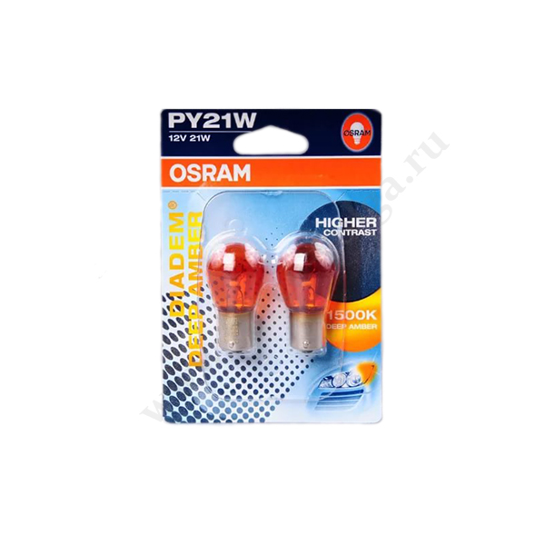Лампа ОSRAM   21W желтая БЛИСТЕР 7507 2шт