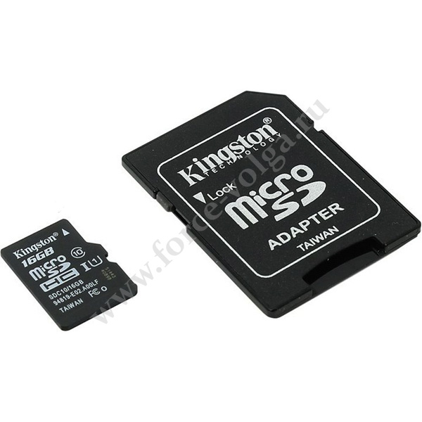 Карта MICRO SD 16GB (SD адаптер) 10 класс